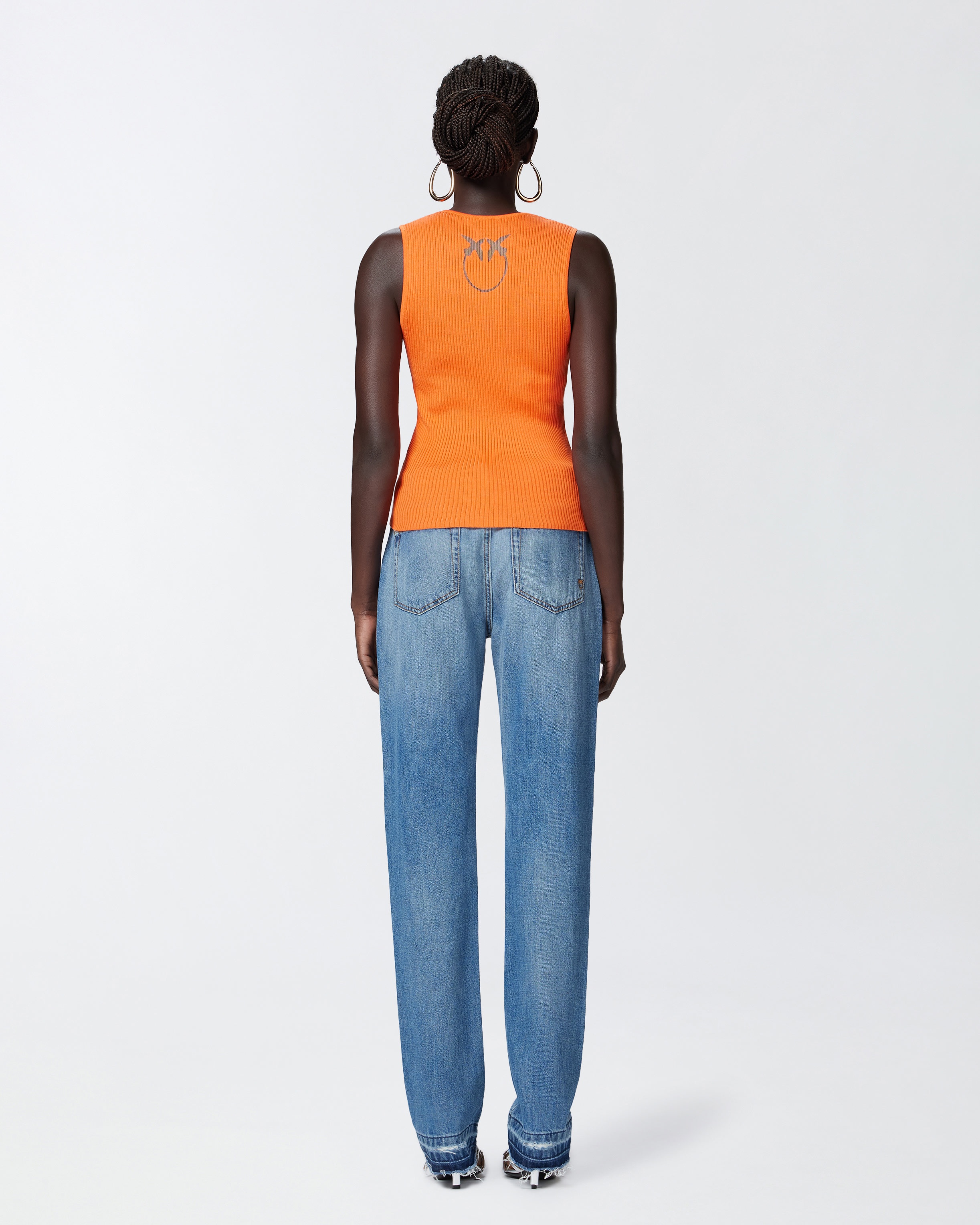 RIBBED SILK BLEND SLEEVELESS TOP - 4