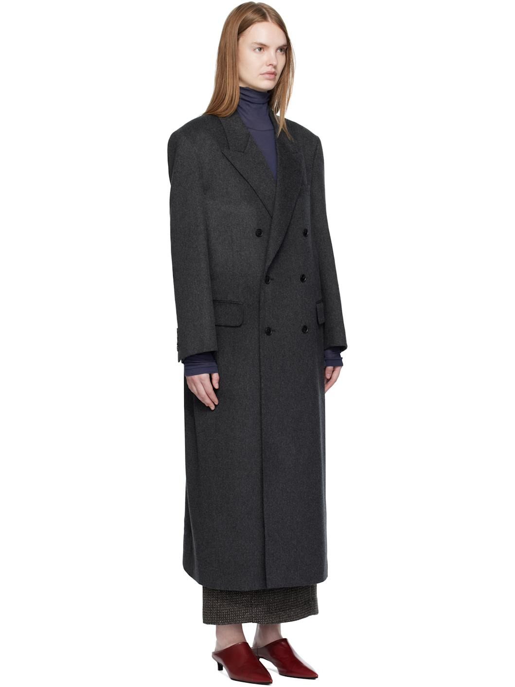 Gray Cashmere Moleskin Coat - 2