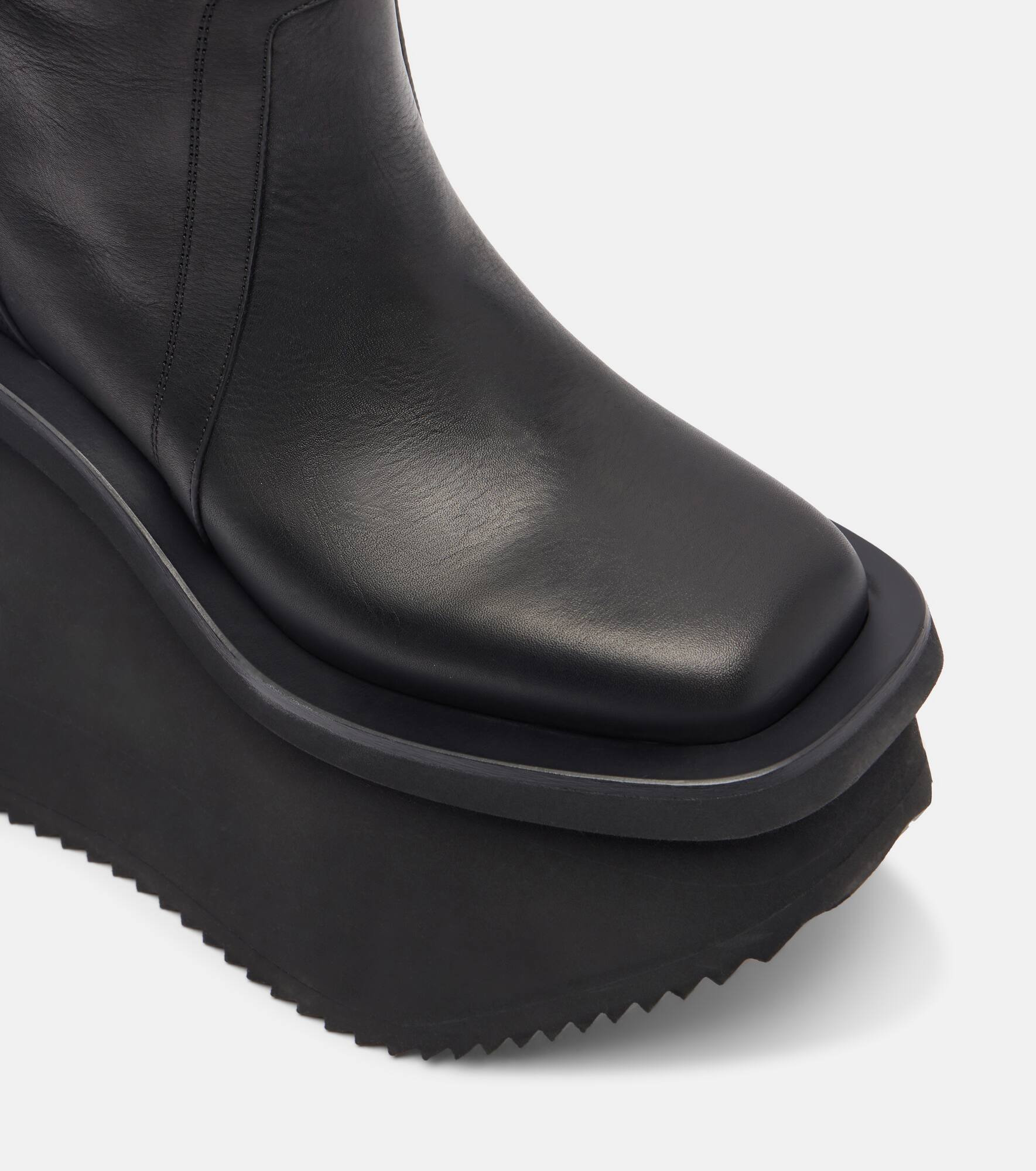 Factory leather platform ankle boots - 5