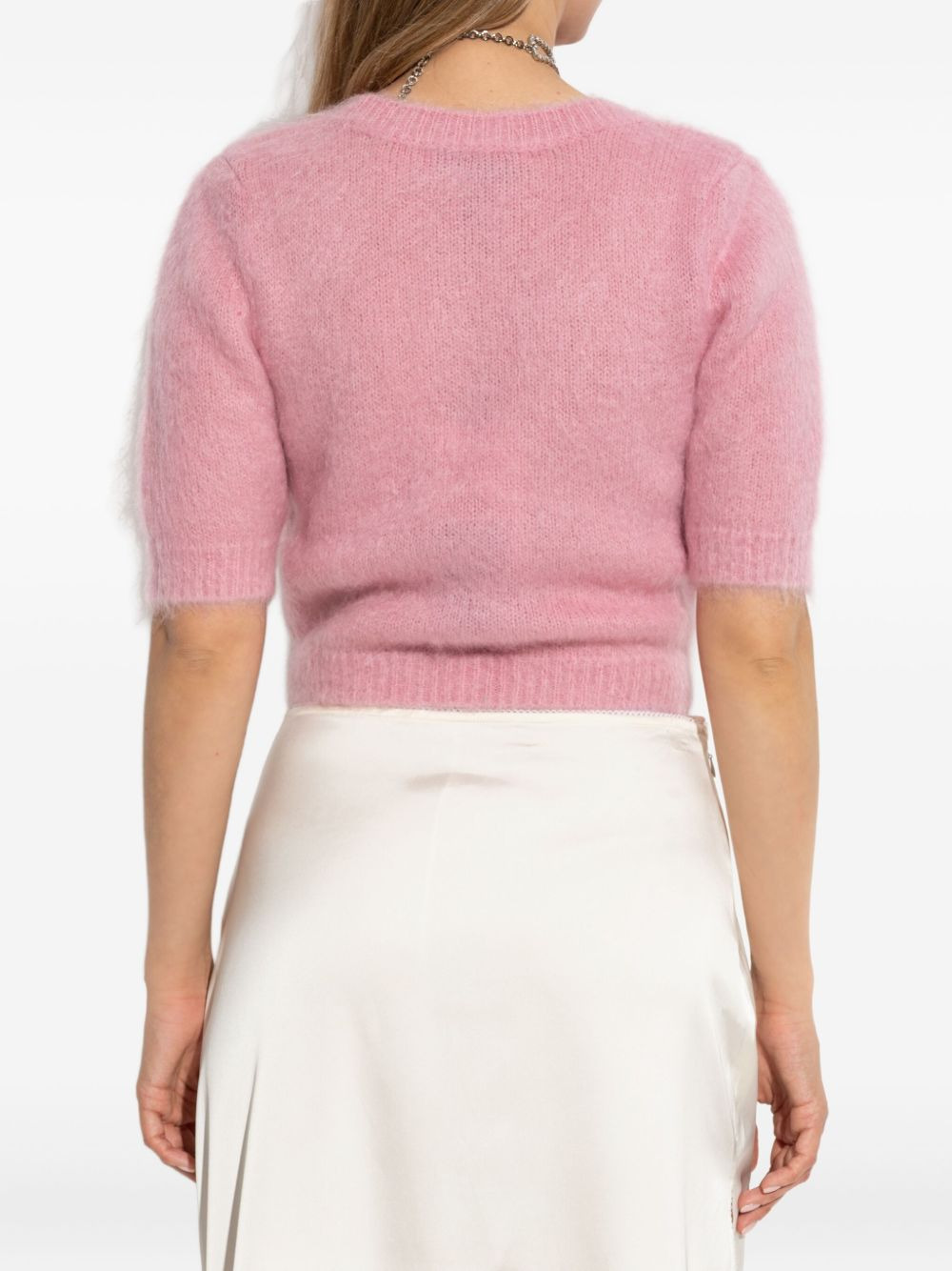 rose-embellished short-sleeved T-shirt - 4