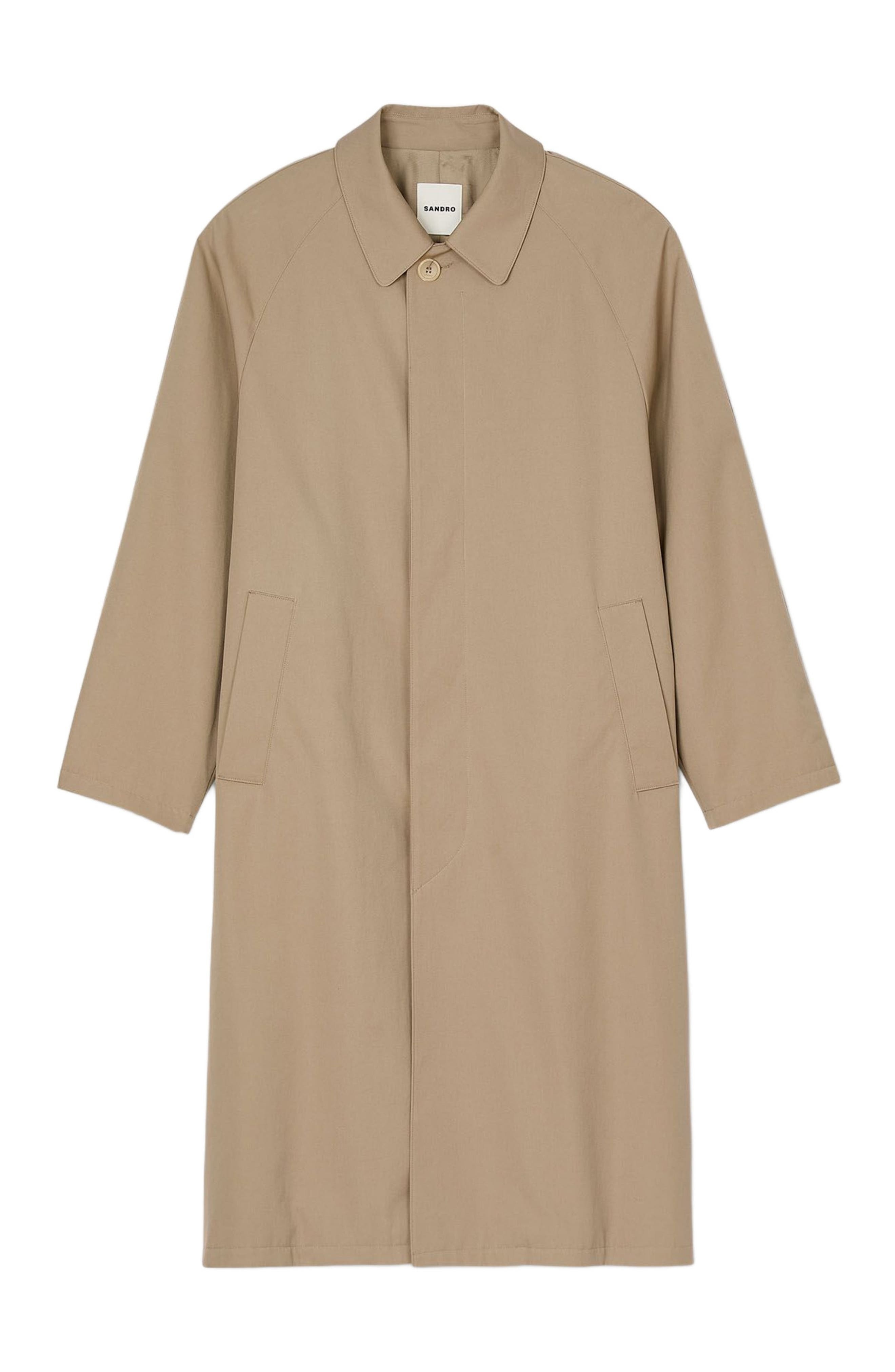 SANDRO Long coat in Sand. at Nordstrom - 5