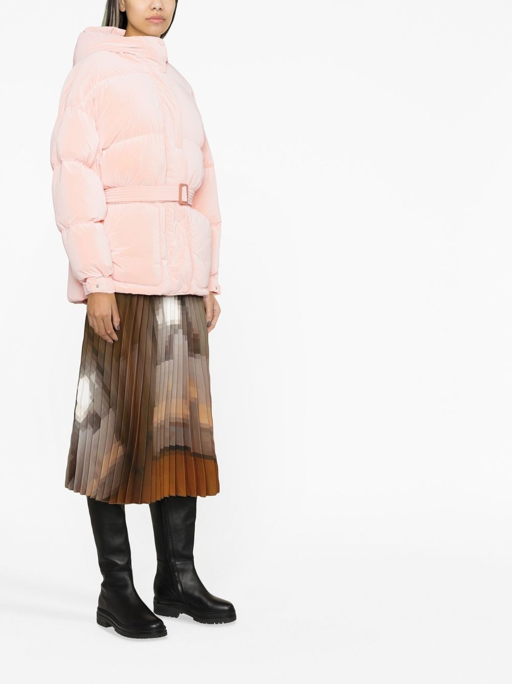 belted puffer jacket - 3
