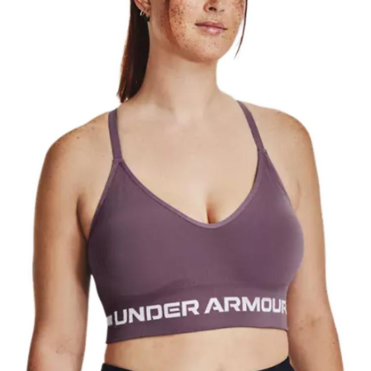 (WMNS) Under Armour Seamless Low Long Bra 'Purple' 1357719-500 - 4
