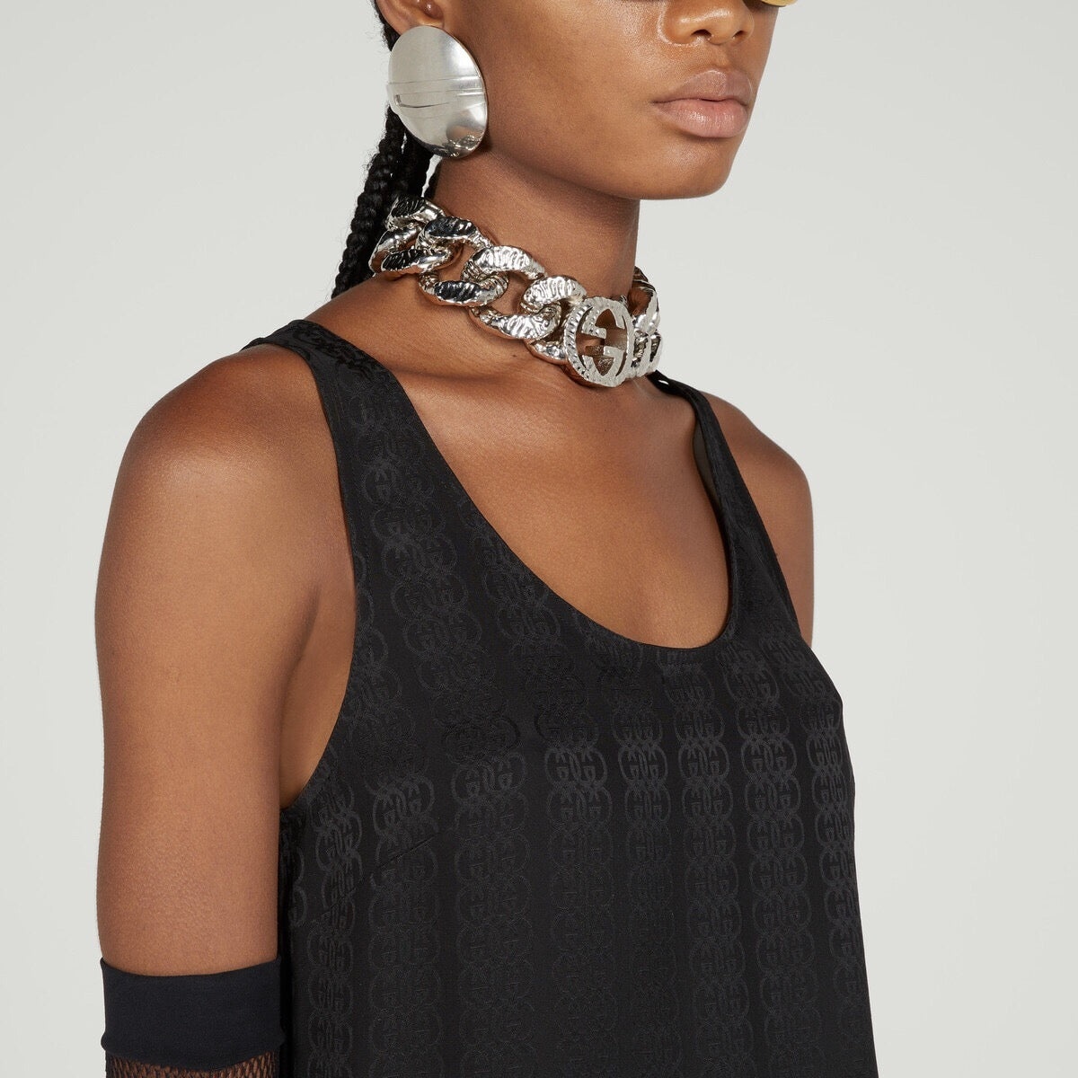 Gucci G Silk crepe Satin Sleeveless Top - 4