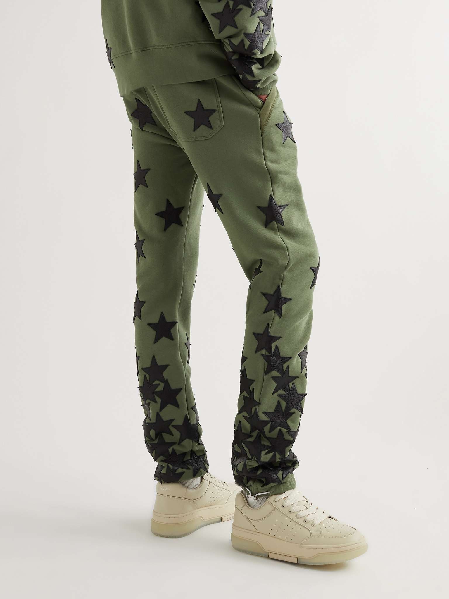 Chemist Star Leather Appliquéd Cotton-Jersey Sweatpants - 4