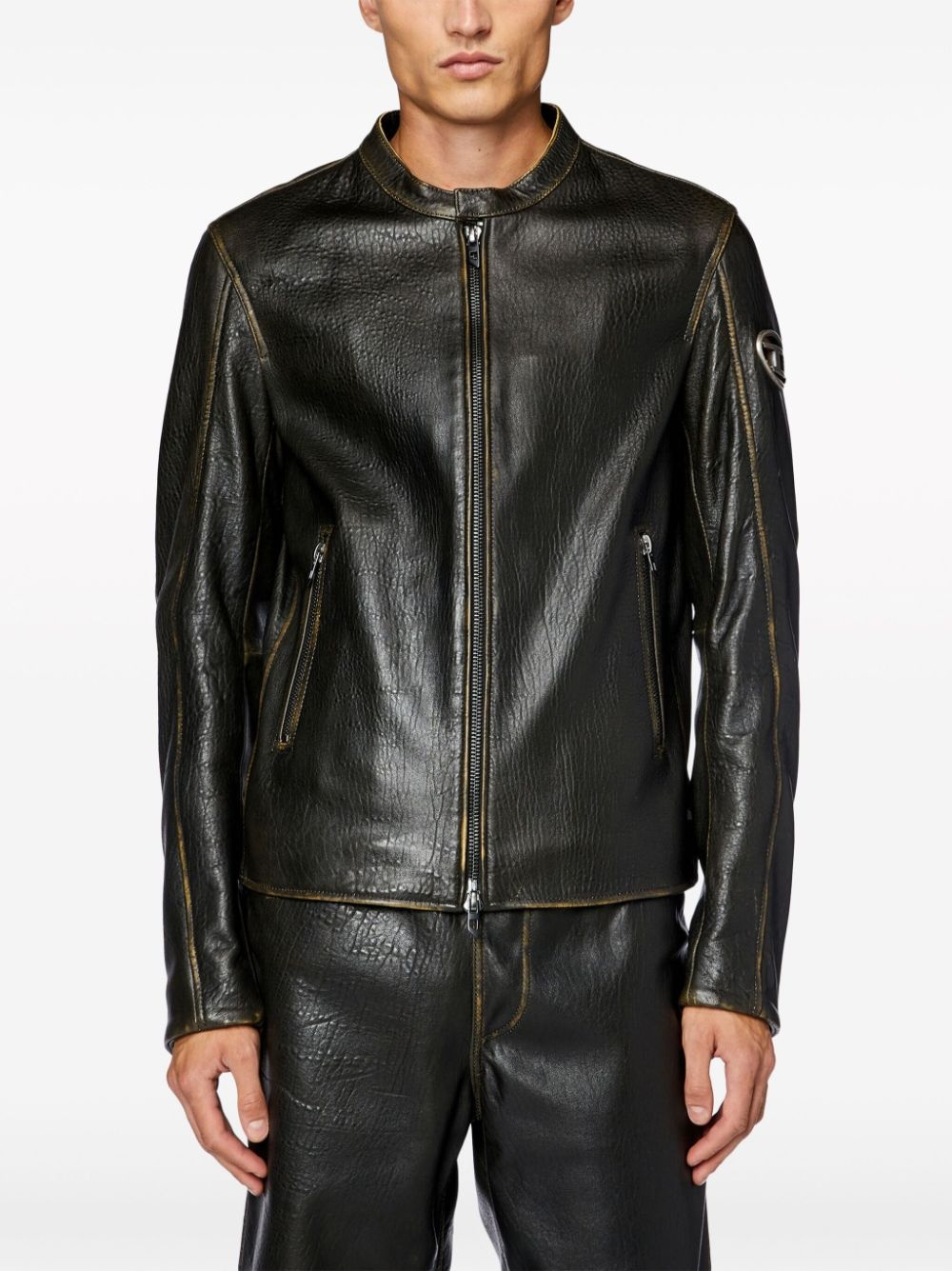 Diesel L-Cobbe leather jacket farfetch REVERSIBLE