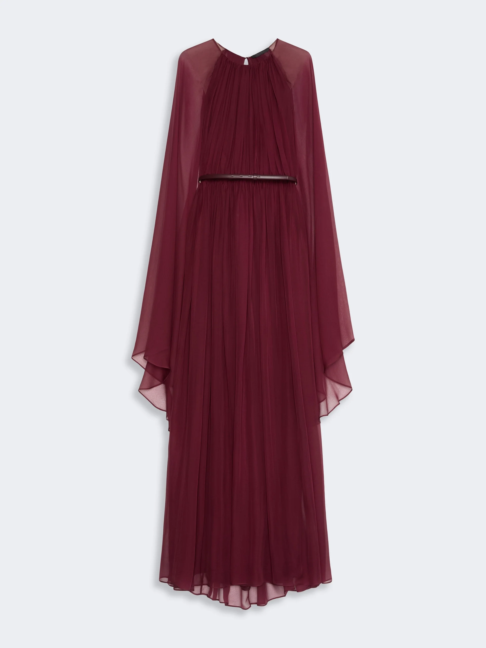 TAVERNA Silk chiffon dress - BORDEAUX - 1