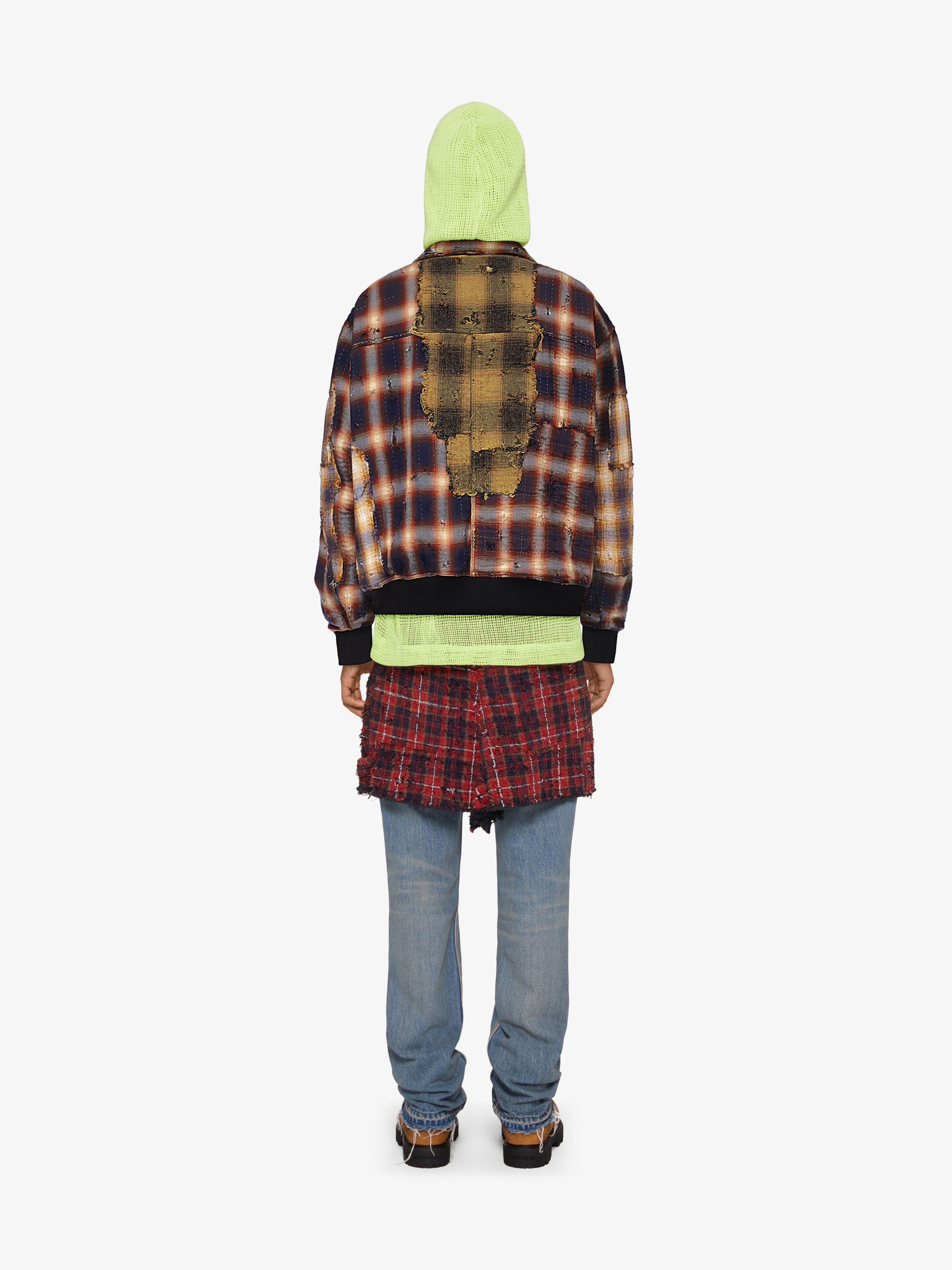 OVERSIZED JACKET IN BORO-EFFECT DESTROYED CHECKED DENIM - 4