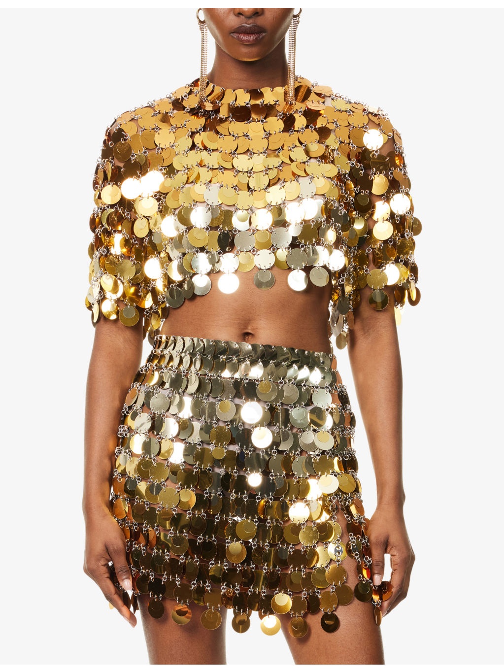 Sparkle Discs Woven Cropped Top - 3