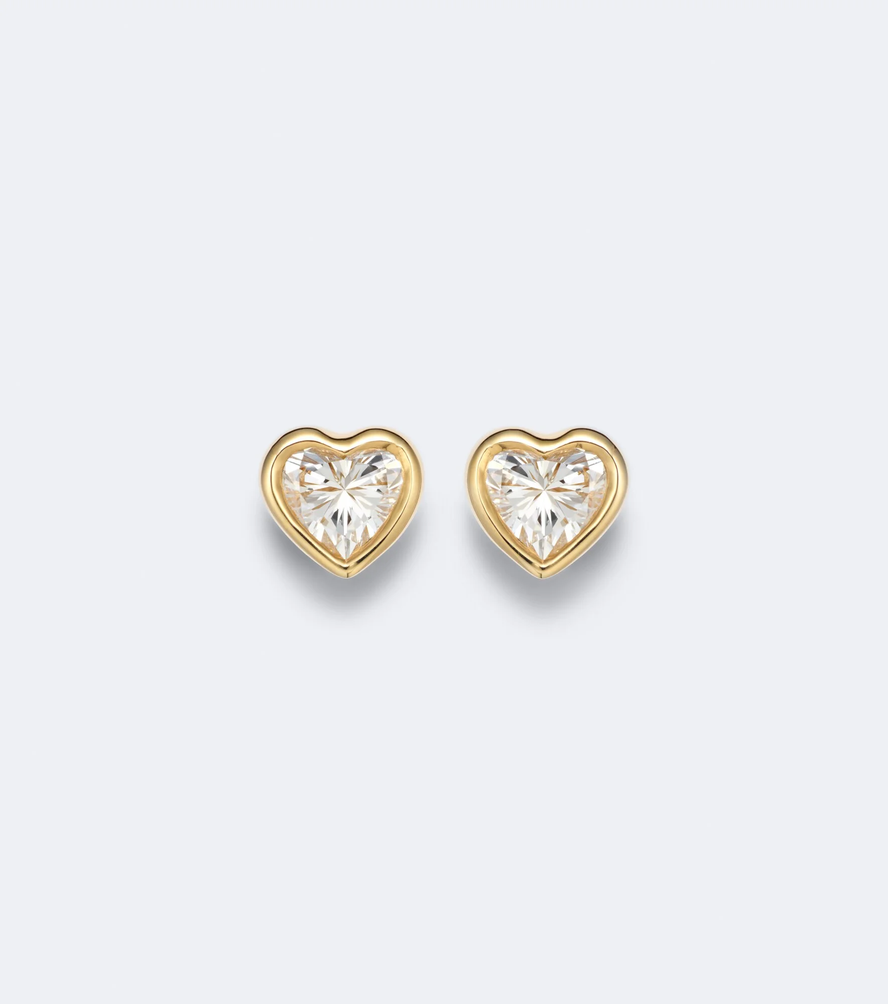Heart 18kt gold earrings with diamonds - 1