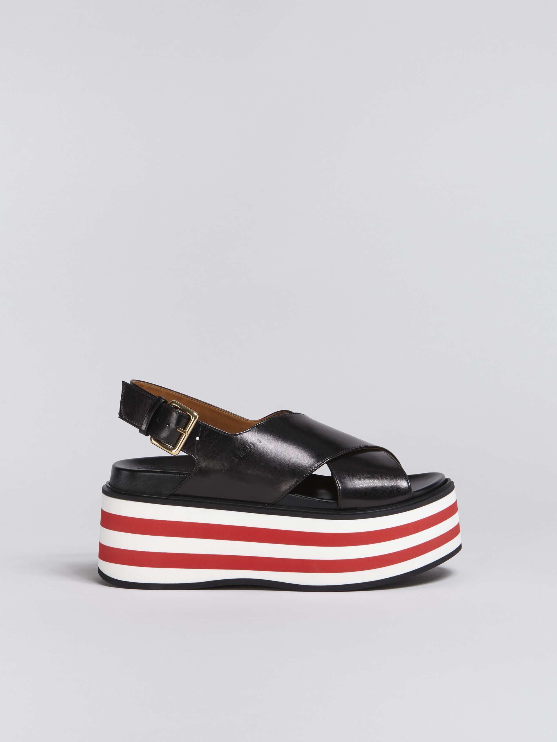 BLACK LEATHER FUSSBETT WEDGE - 1