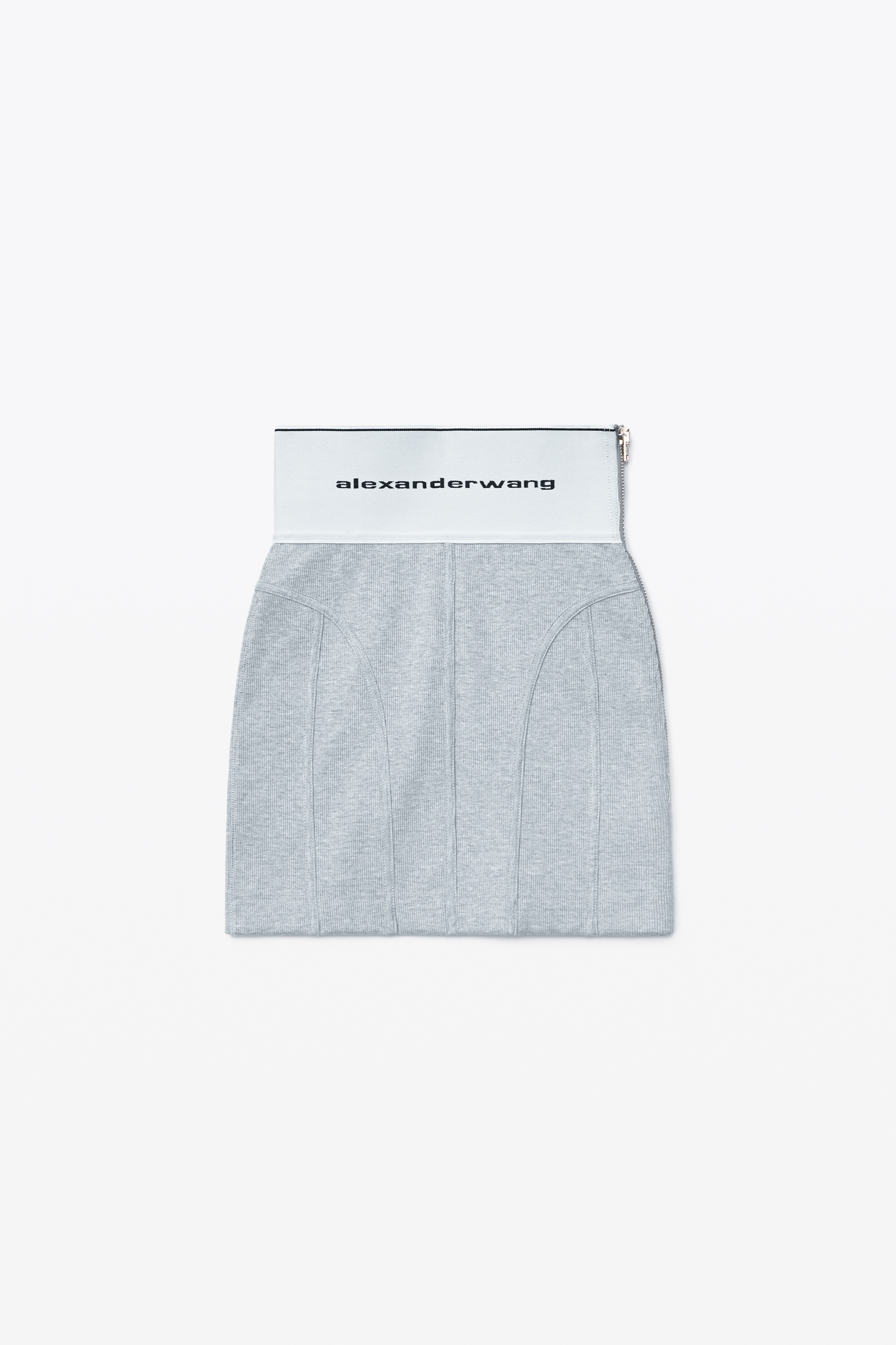 LOGO ELASTIC MINI SKIRT IN RIBBED JERSEY - 1