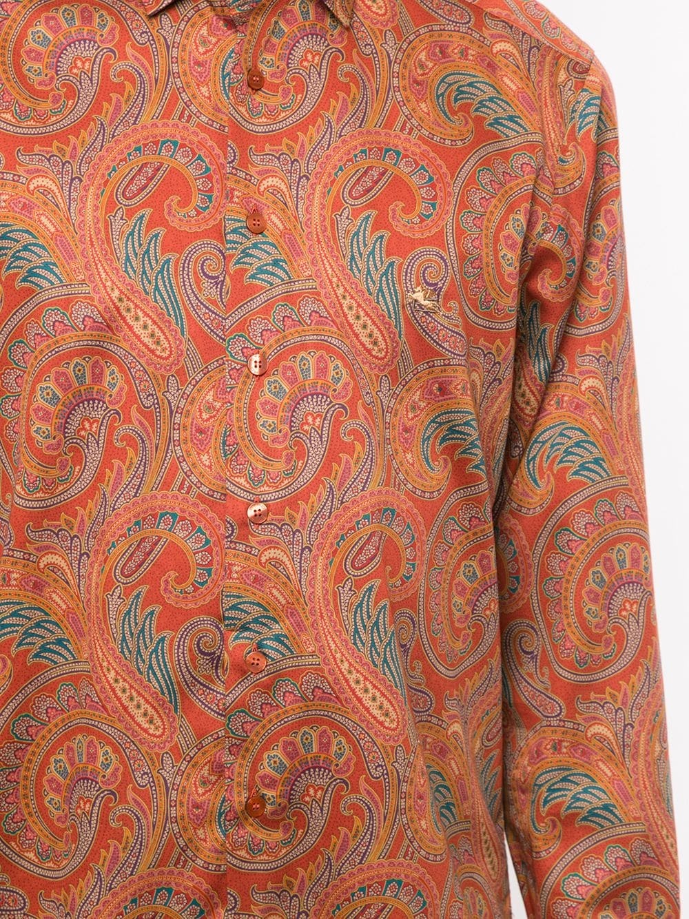 paisley print long-sleeved shirt - 5