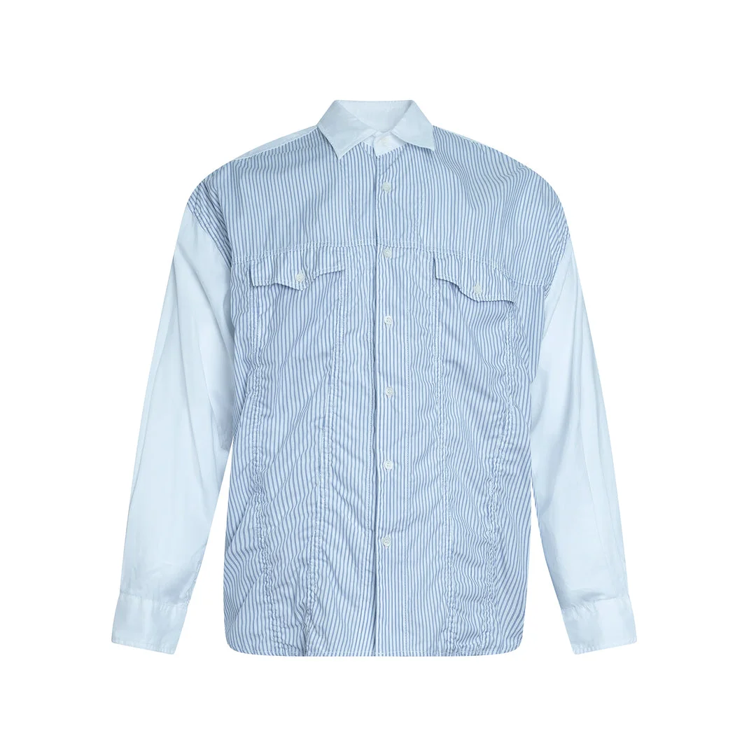 Cotton Twill Stripe Long Sleeve Shirt - 1