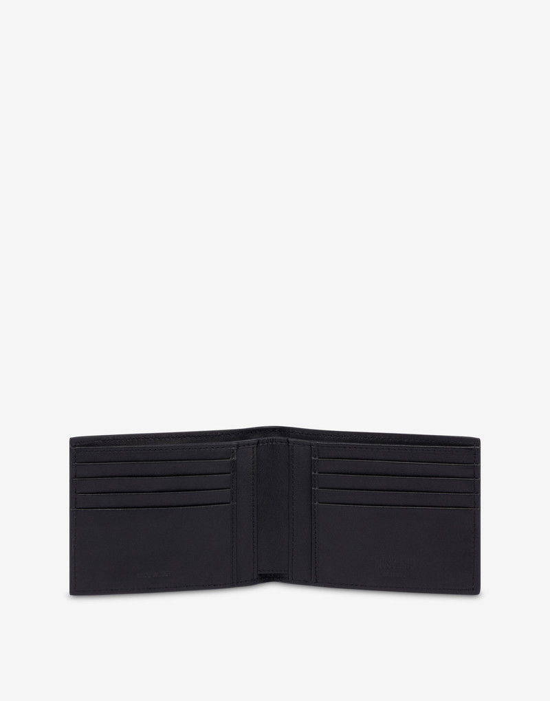 Moschino DENIM PRINT NAPPA LEATHER FLAP WALLET outlook