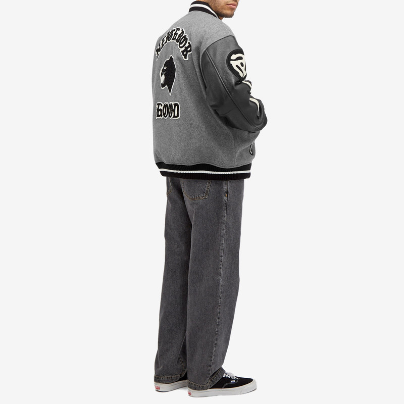 NEIGHBORHOOD Neighborhood Stadium Wool Leather Varsity Jacket outlook