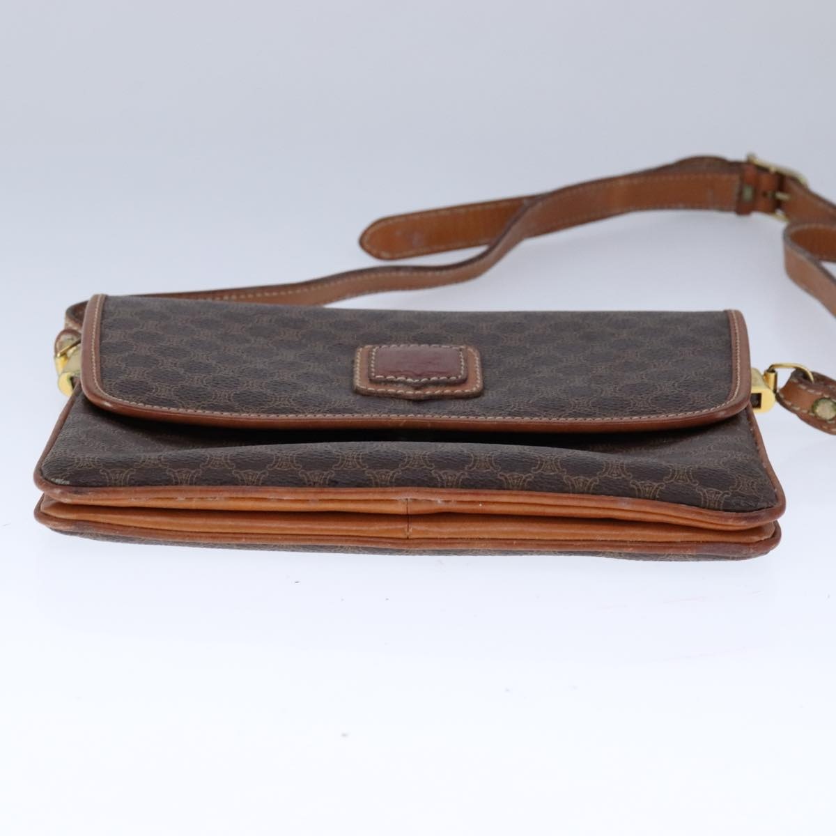 CELINE Macadam Canvas Shoulder Bag Pvc Leather Brown - 10
