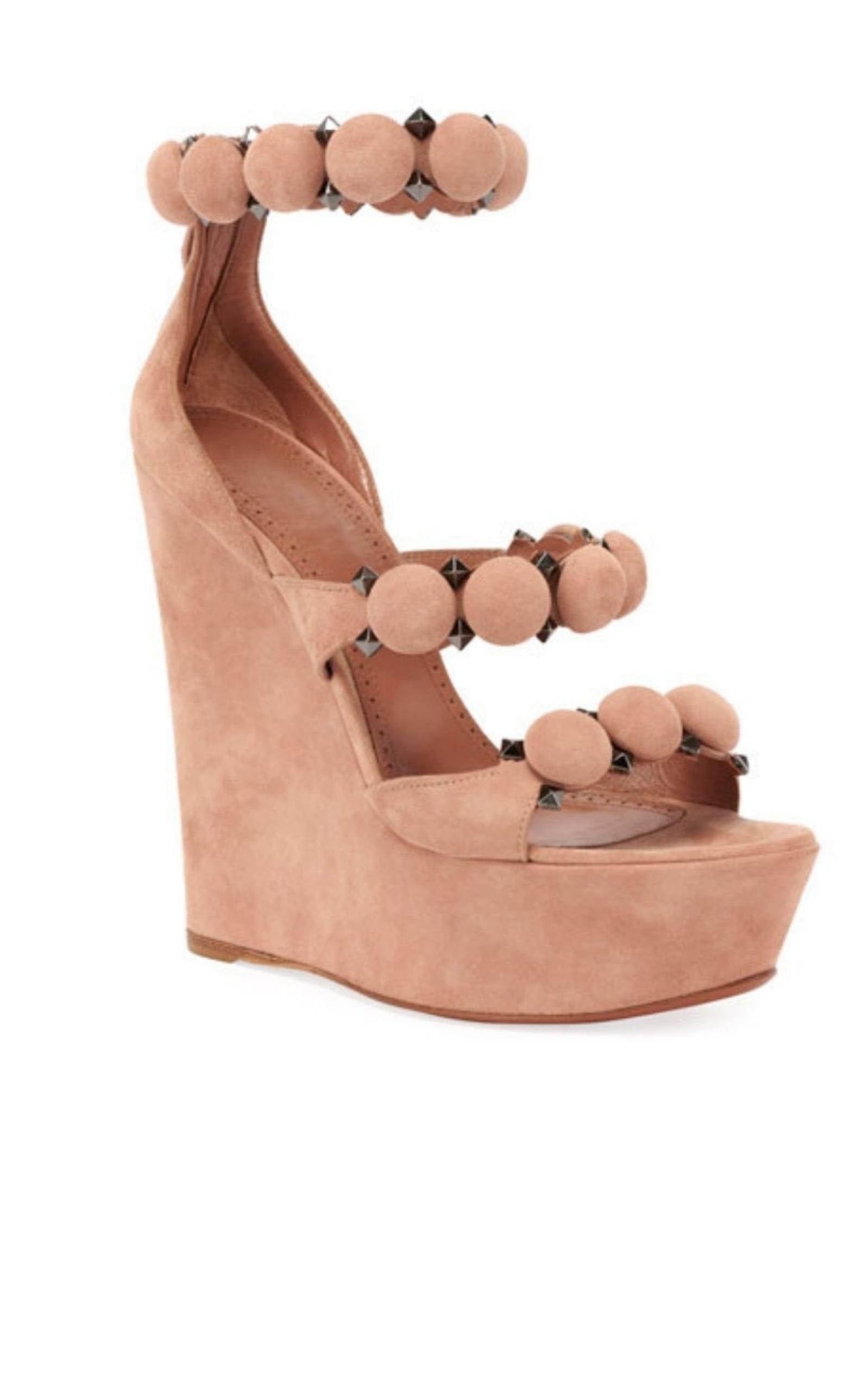 Bombe Suede Wedge Sandals - 3