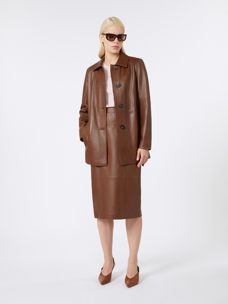 Max Mara TAIGA Nappa leather pencil skirt outlook