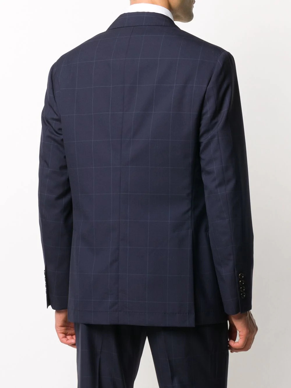 checked single-breasted blazer - 4