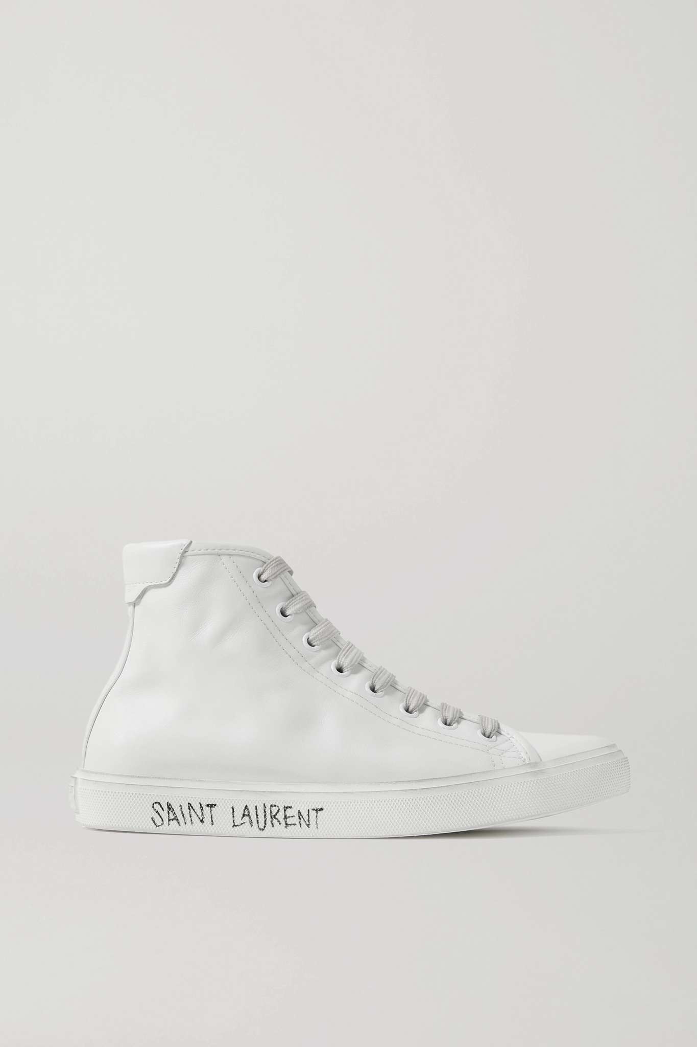 Malibu distressed leather high-top sneakers - 1