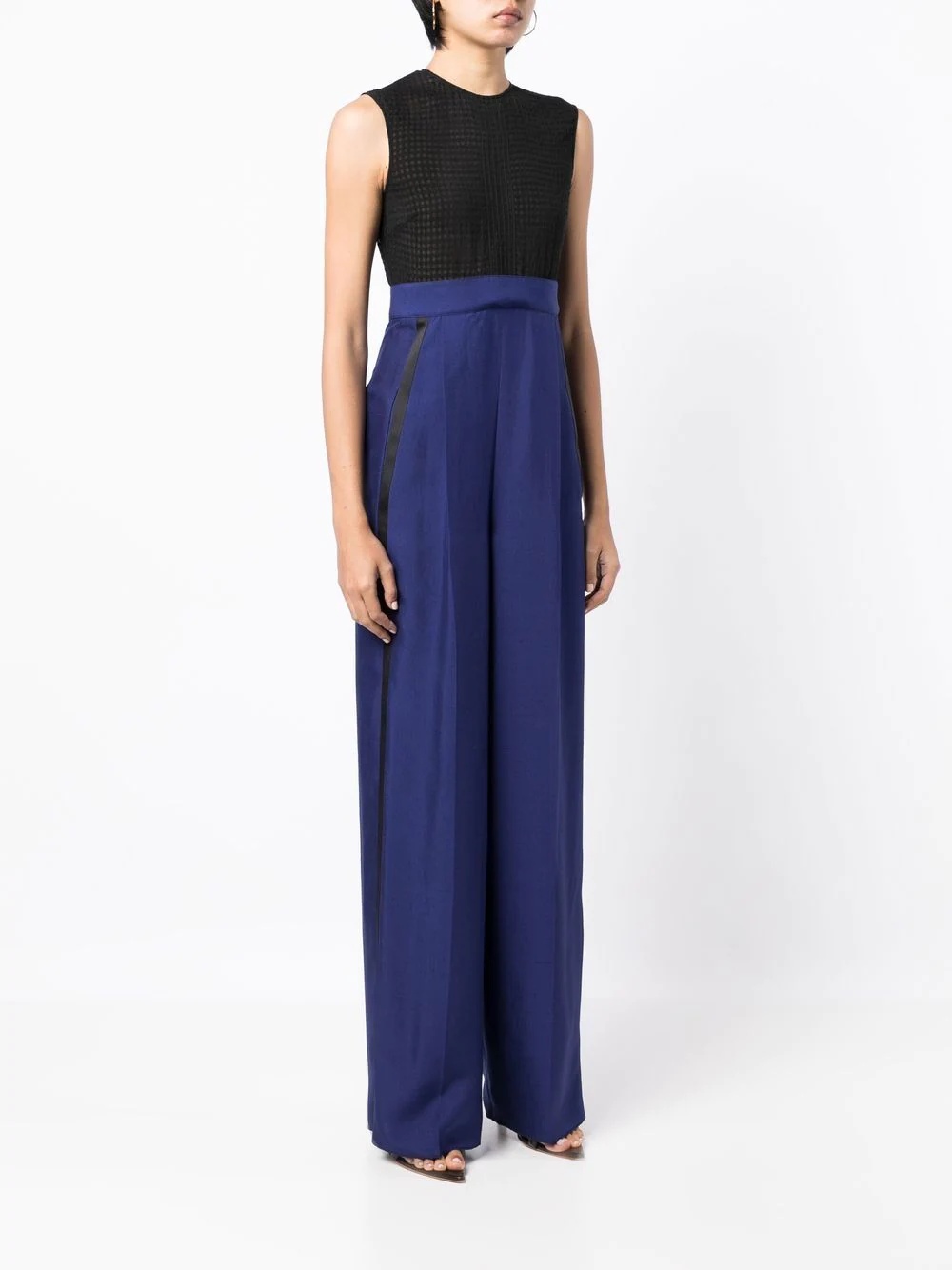 two-tone silk jumpsuit - 3