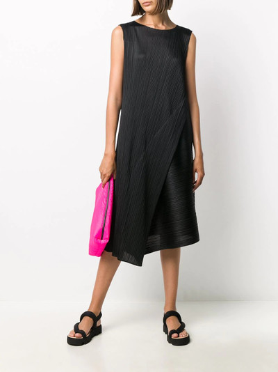 Pleats Please Issey Miyake asymmetric pleated midi dress outlook