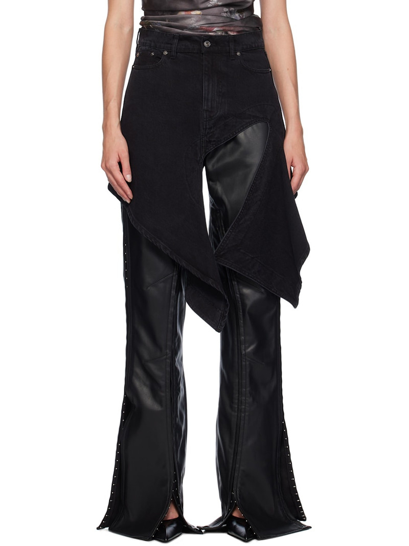 Black Cutout Denim Miniskirt 1