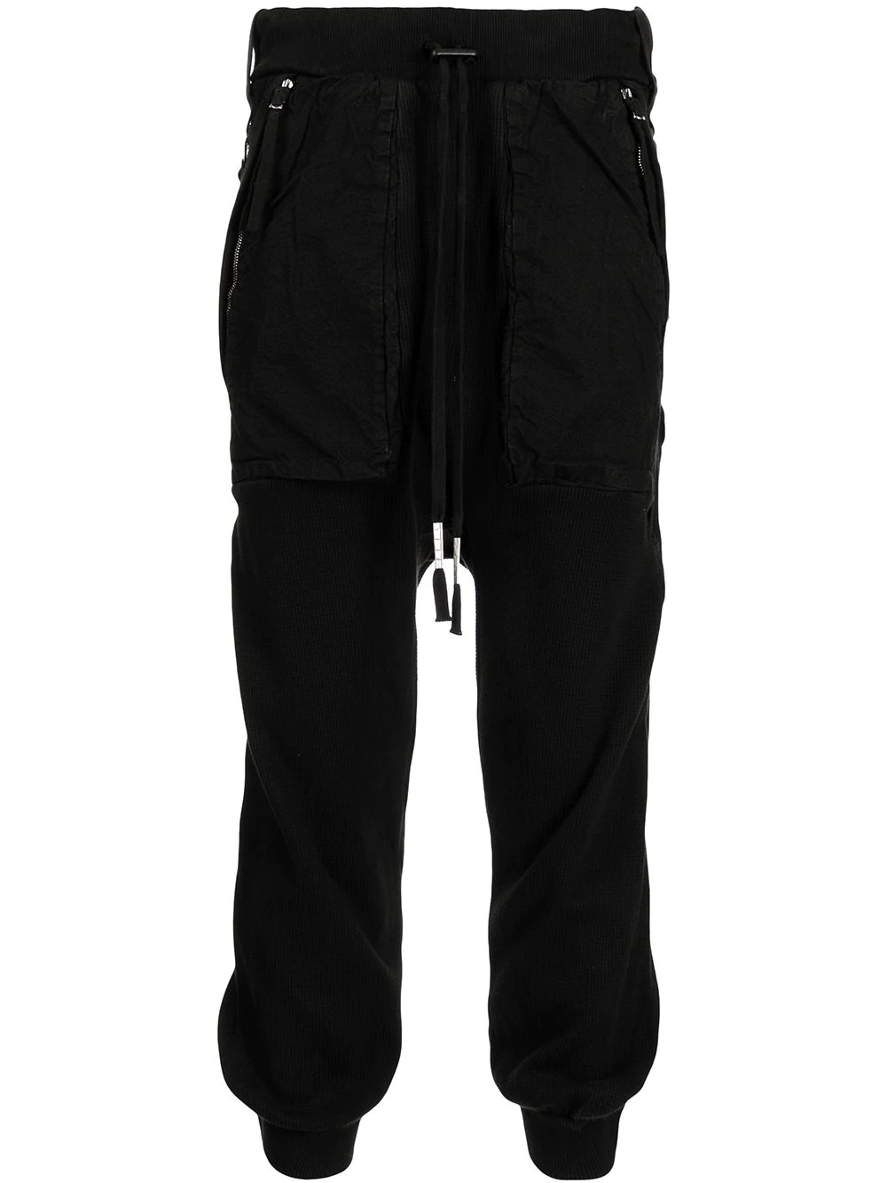 drawstring drop-crotch trousers - 1