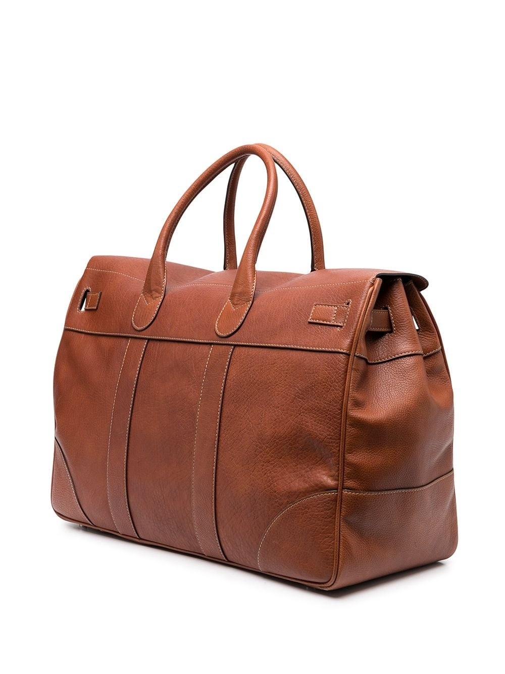 top-handle leather holdall bag - 2