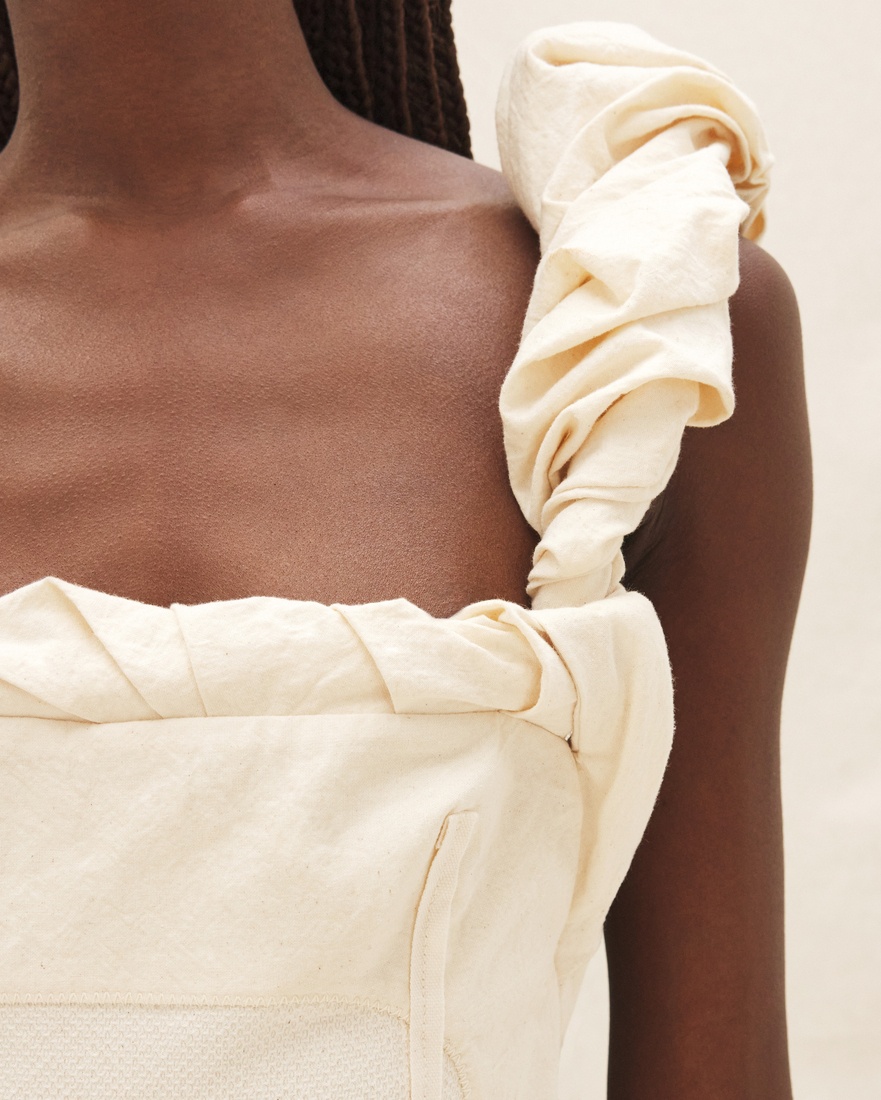 JACQUEMUS La robe maille Crema ル・パピエ リボン ドレス JACQUEMUS La robe maille Crema ル・パピエ リボン ドレス