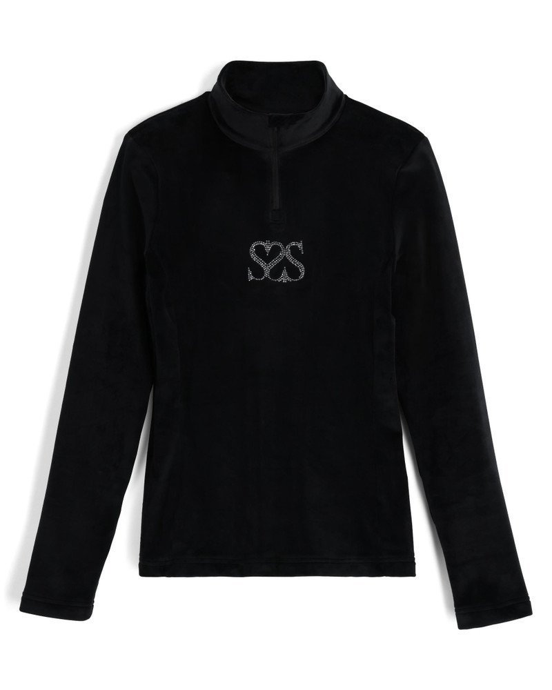 Womens Society Shimmer Bug Zip T-Neck - Society Black 1