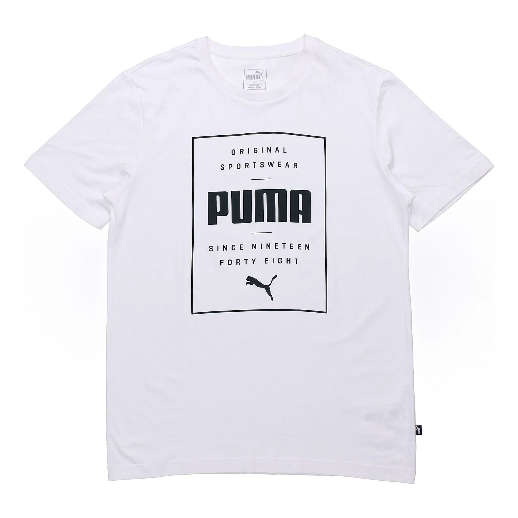 PUMA Casual Sports Alphabet Printing Round Neck Breathable Short Sleeve White 844612-02 - 1