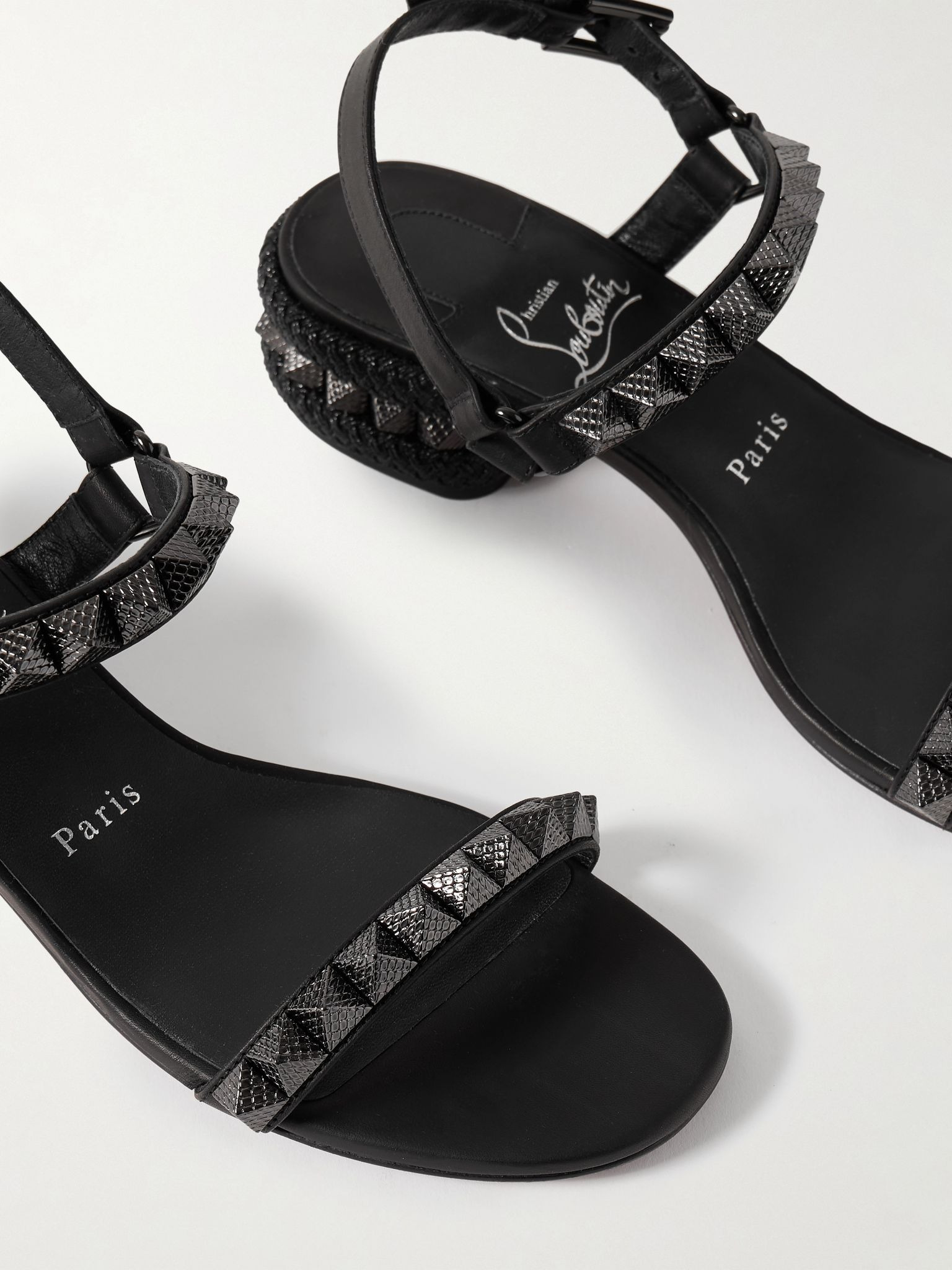 Pyrasand 30 studded leather sandals Black - 4