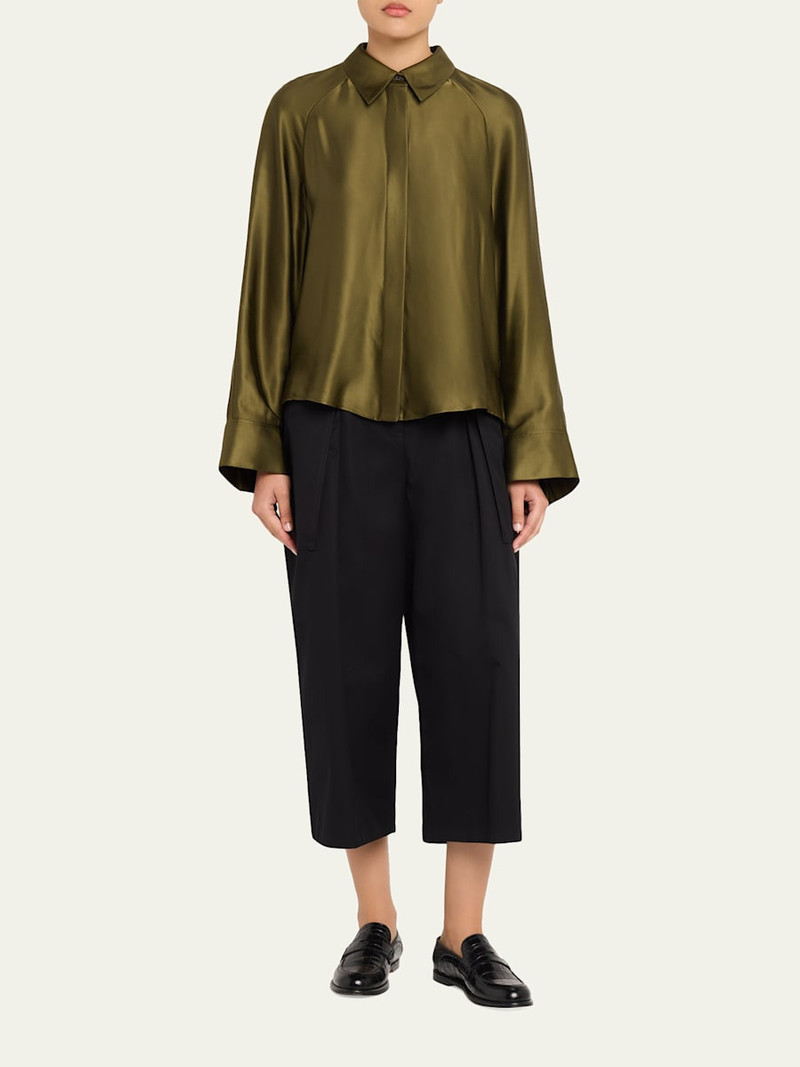 Loewe Satin Button-Down Cape Shirt outlook