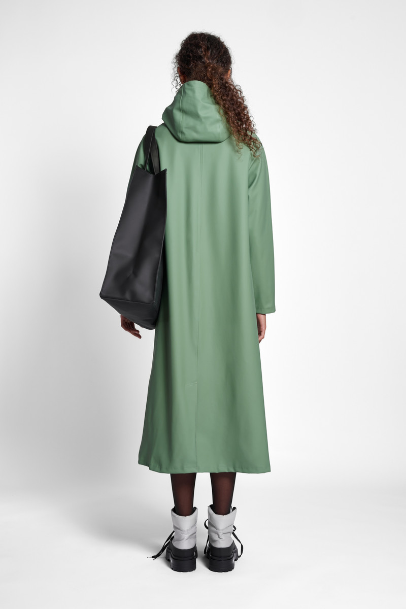 Mosebacke Long Raincoat Loden Green 4