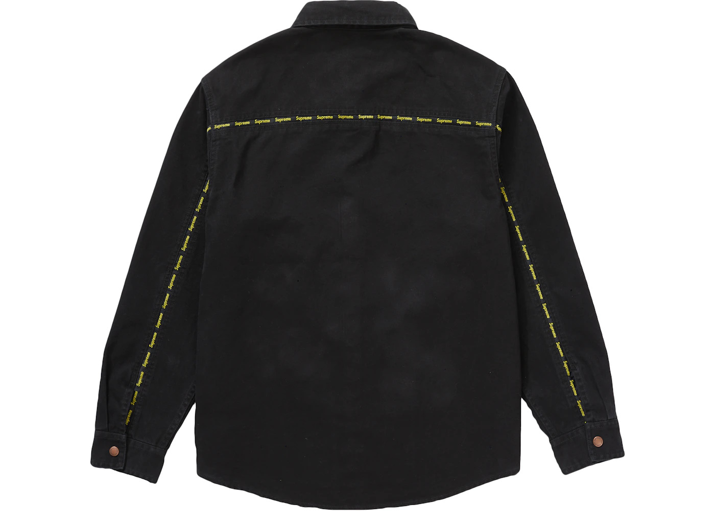 Supreme Logo Taping Work Shirt Black - 2