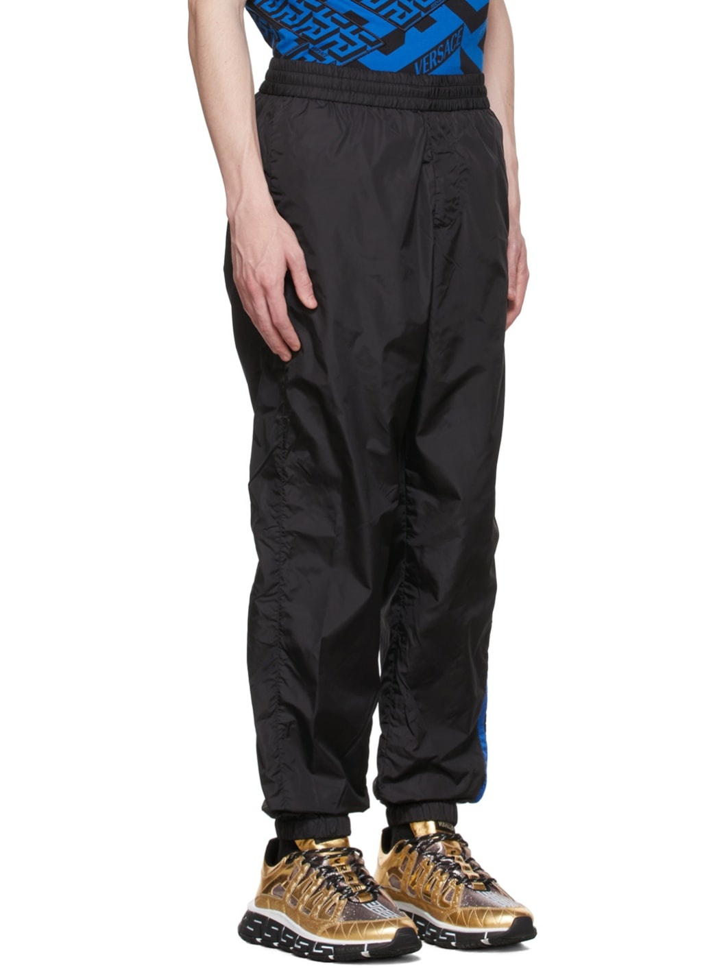 Black Nylon Track Pants - 2