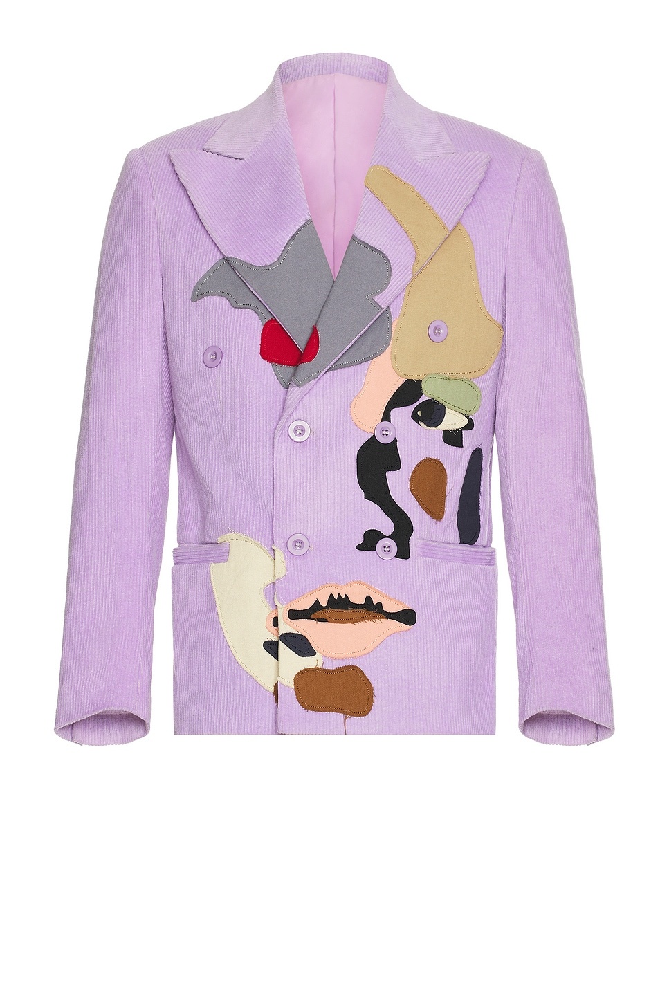 Patchwork Face Corduroy Suit Top - 1