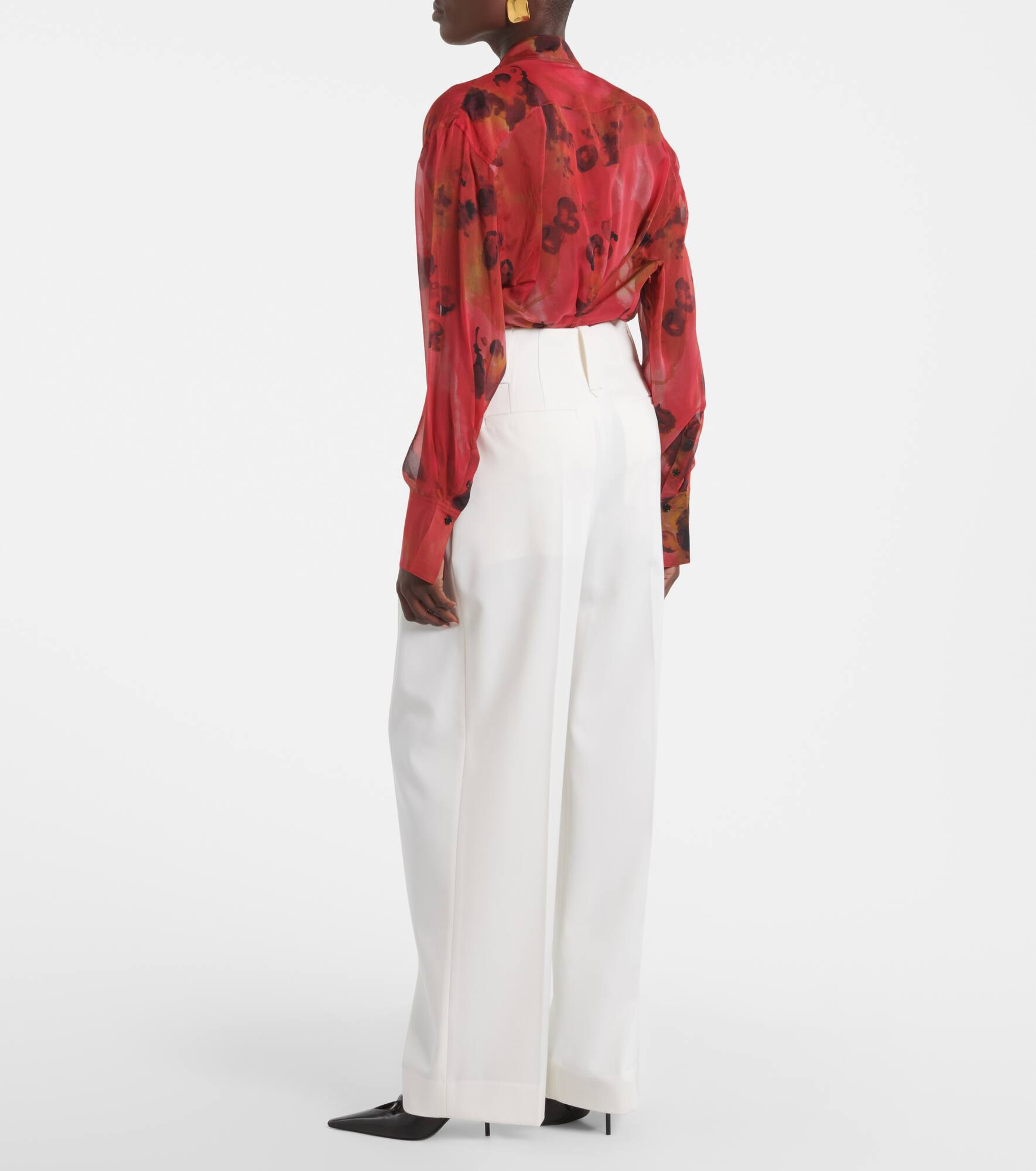 Wool-blend wide-leg pants - 3
