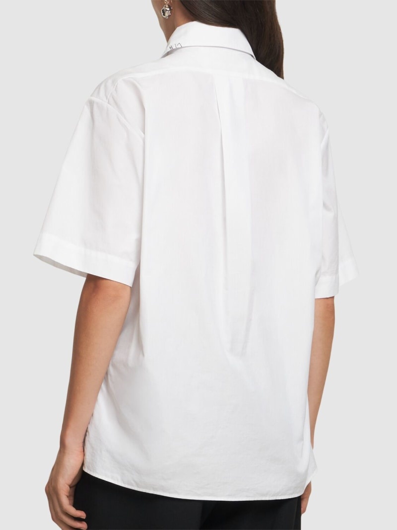 Logo cotton poplin short sleeve shirt - 4