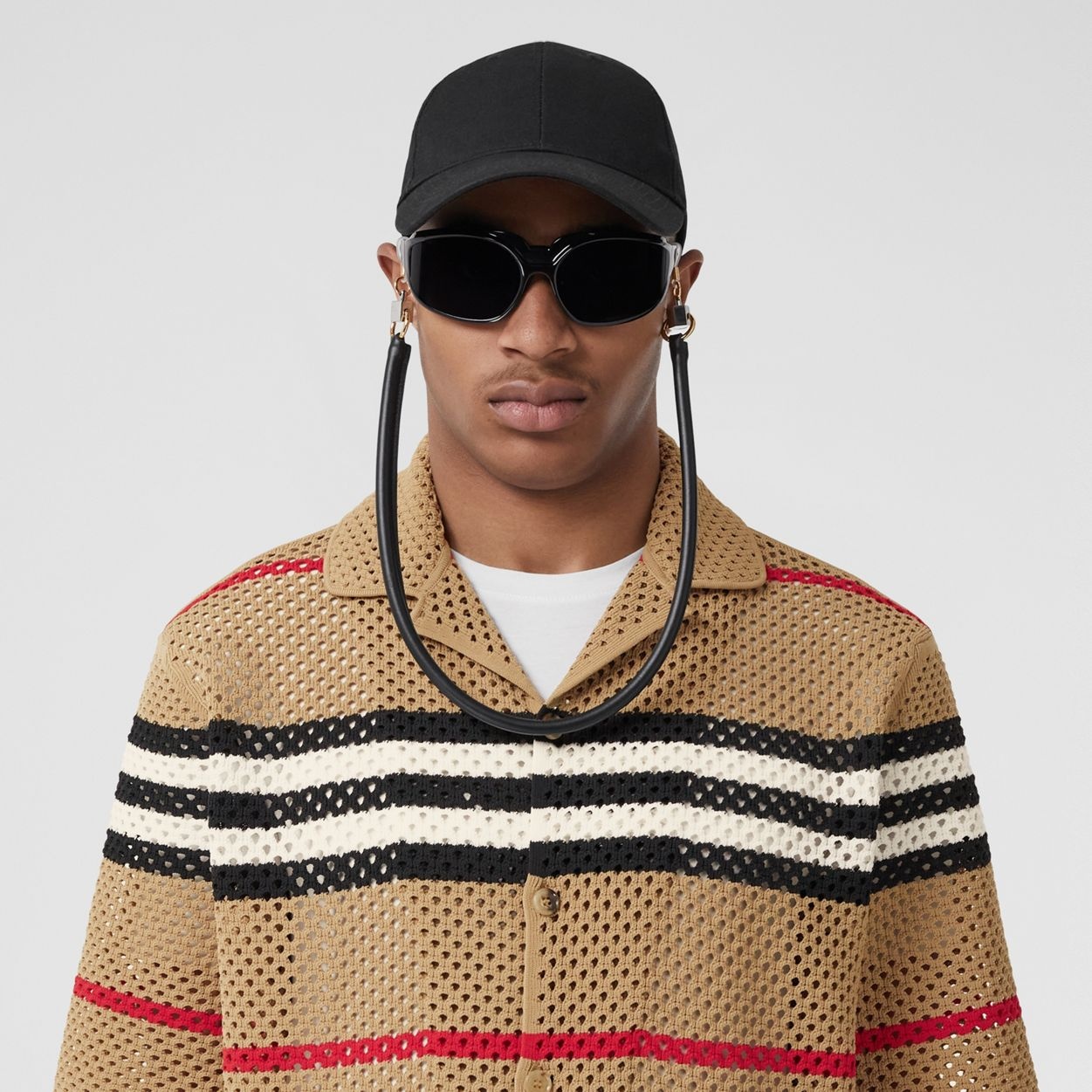 Icon Stripe Pointelle Knit Shirt - 3