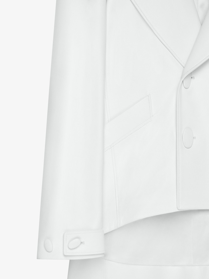 OVERSIZED ASYMMETRIC PEACOAT IN LEATHER 5