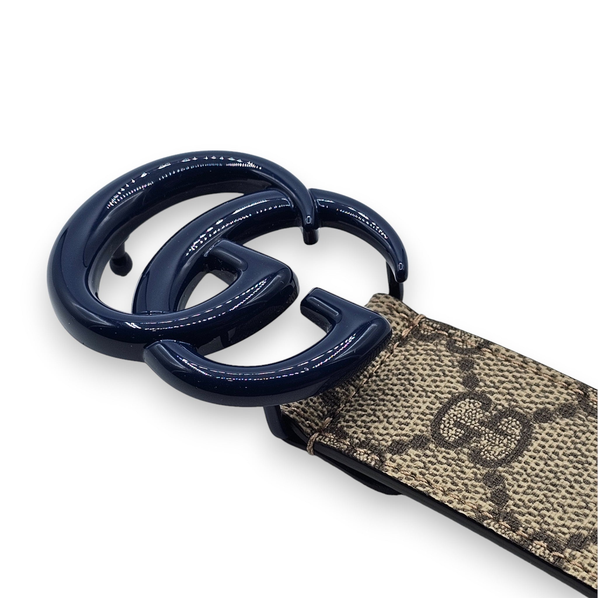 Gucci GG Supreme Thin Brown Blue Belt Size 70 28 411924 - 3
