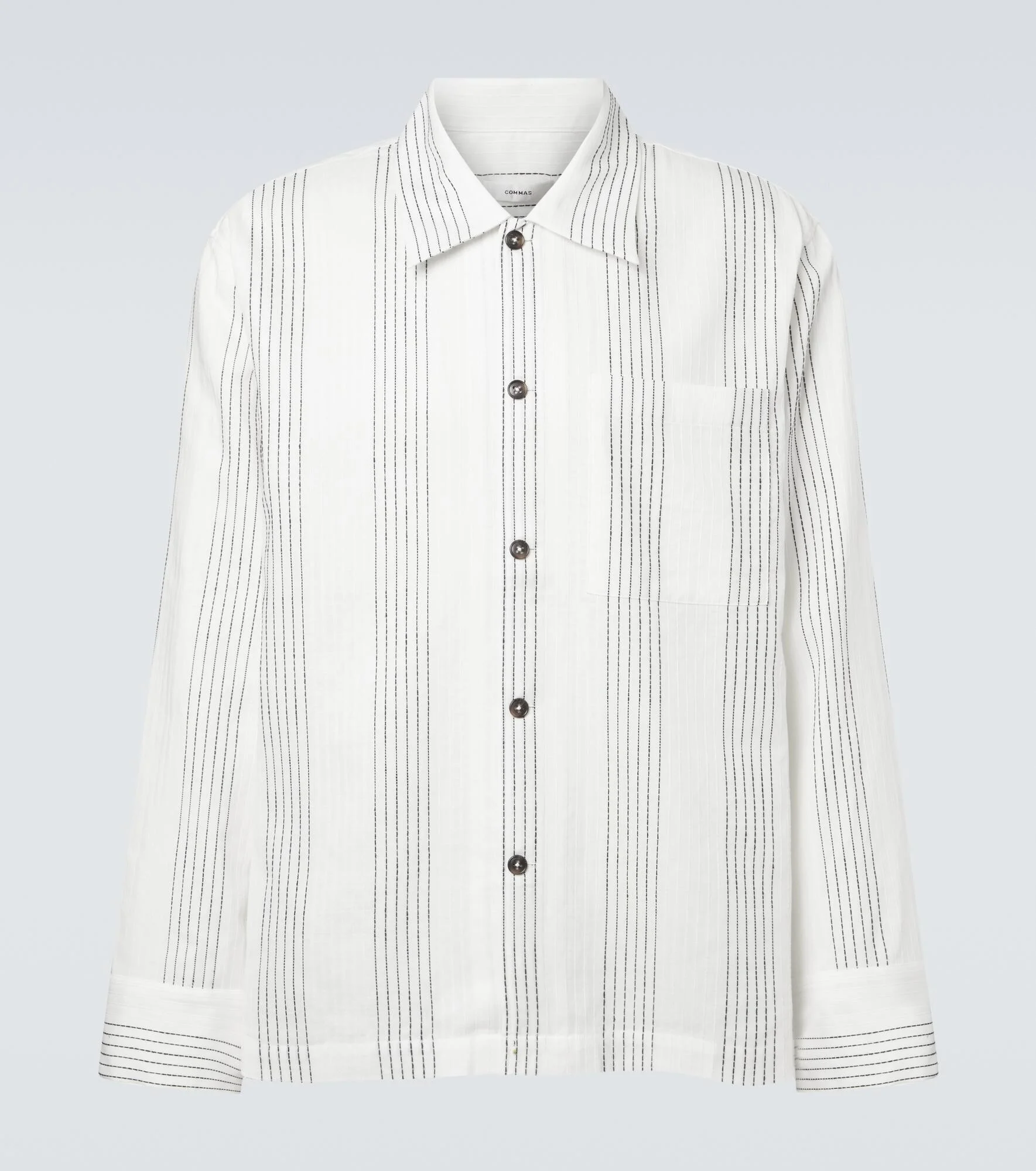 Kantha striped cotton overshirt - 1