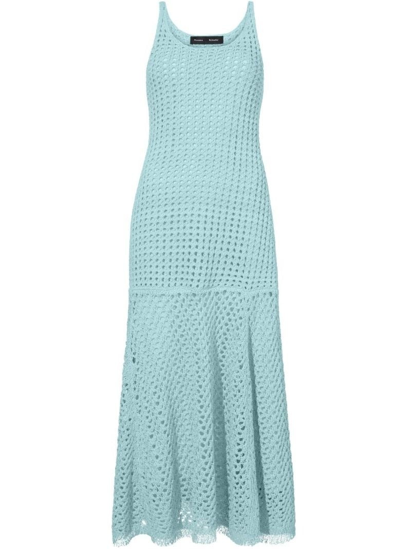 open boucle-knit midi dress - 1