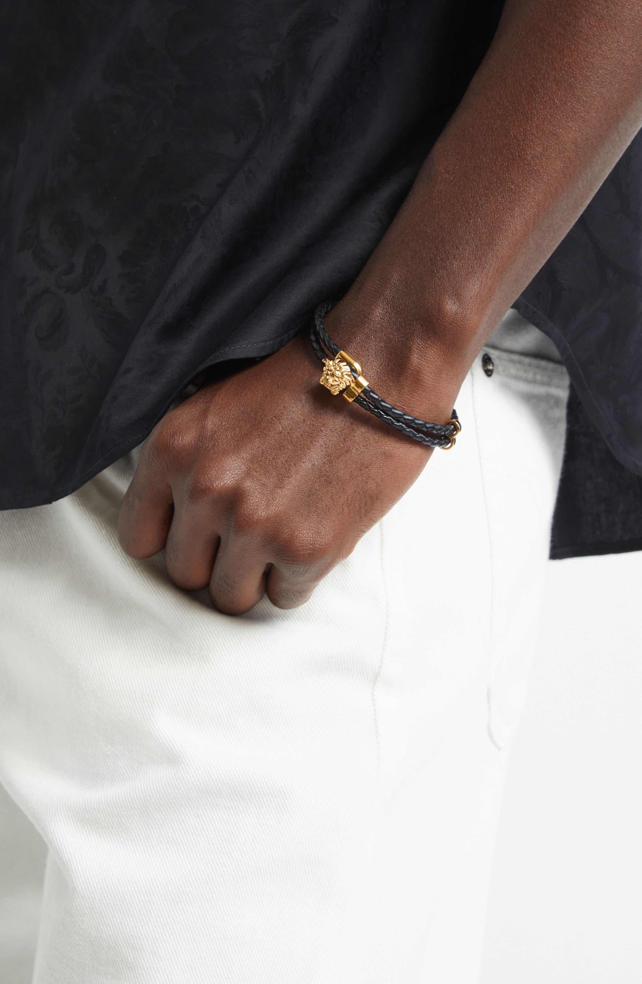 Medusa Braided Leather Bracelet - 2