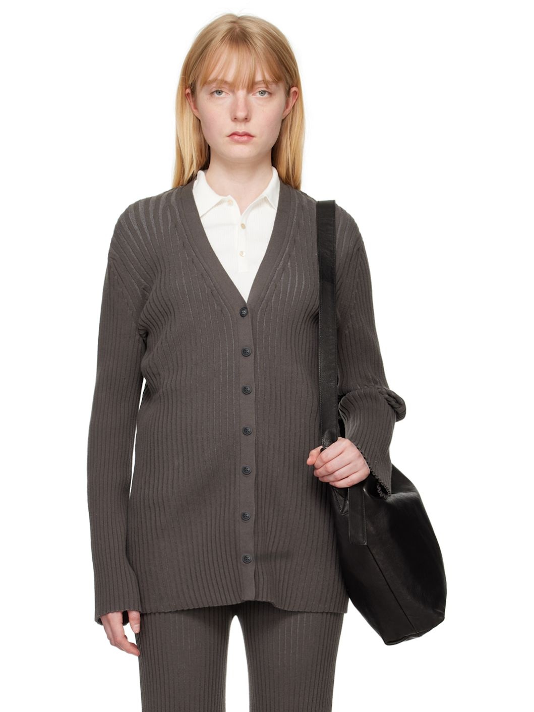 Gray Column Cardigan - 1
