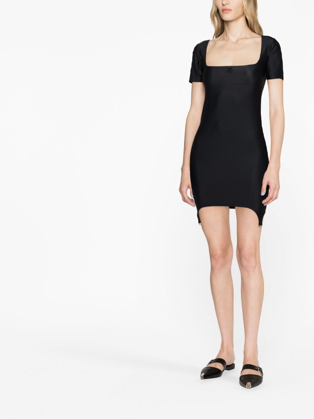 square-neck cut-out mini dress - 2