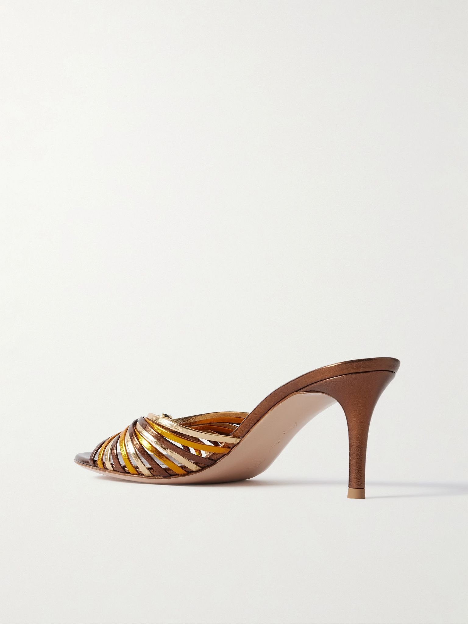 Vyna metallic leather mules Brown - 3